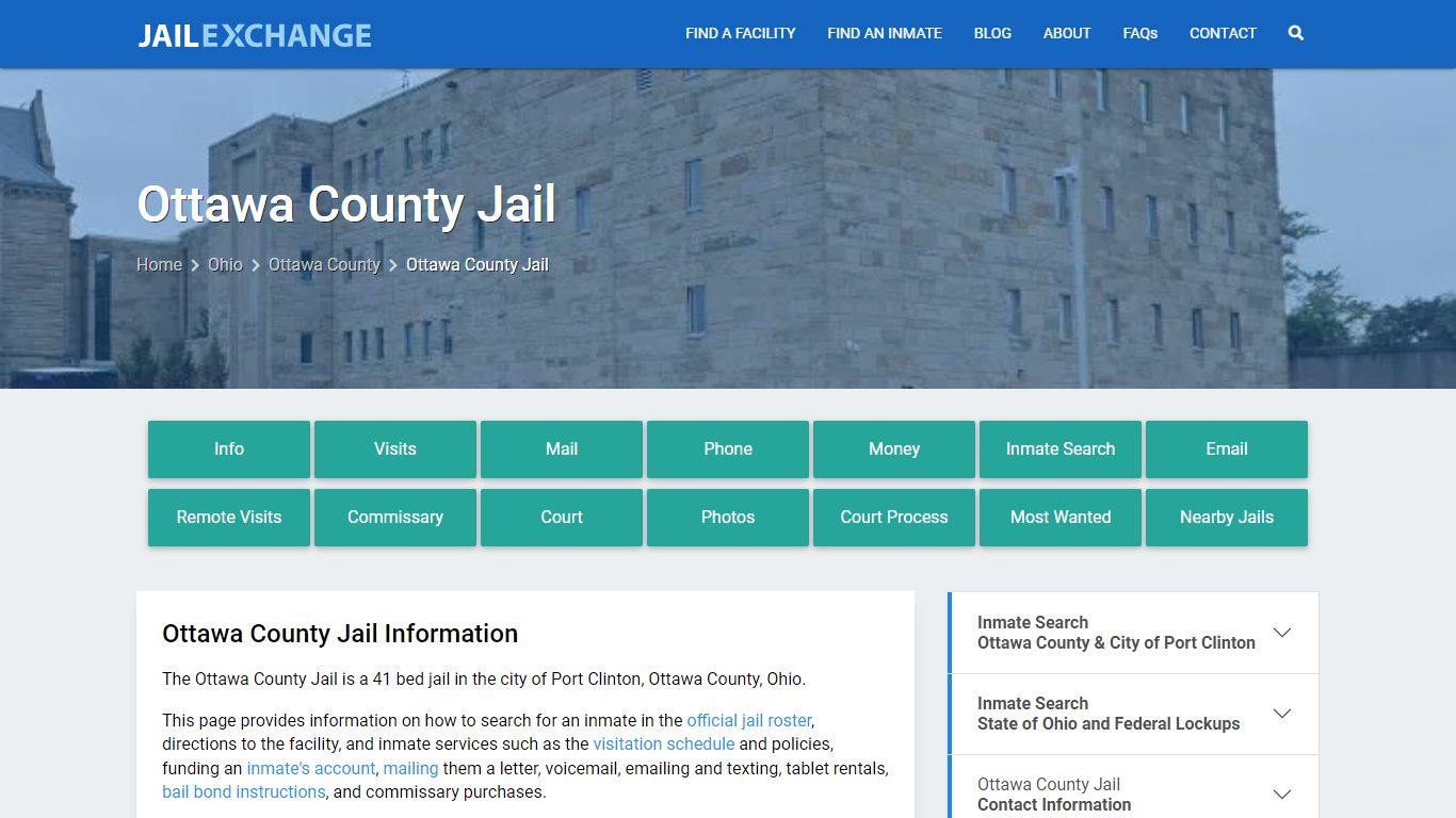 Ottawa County Jail, OH Inmate Search, Information